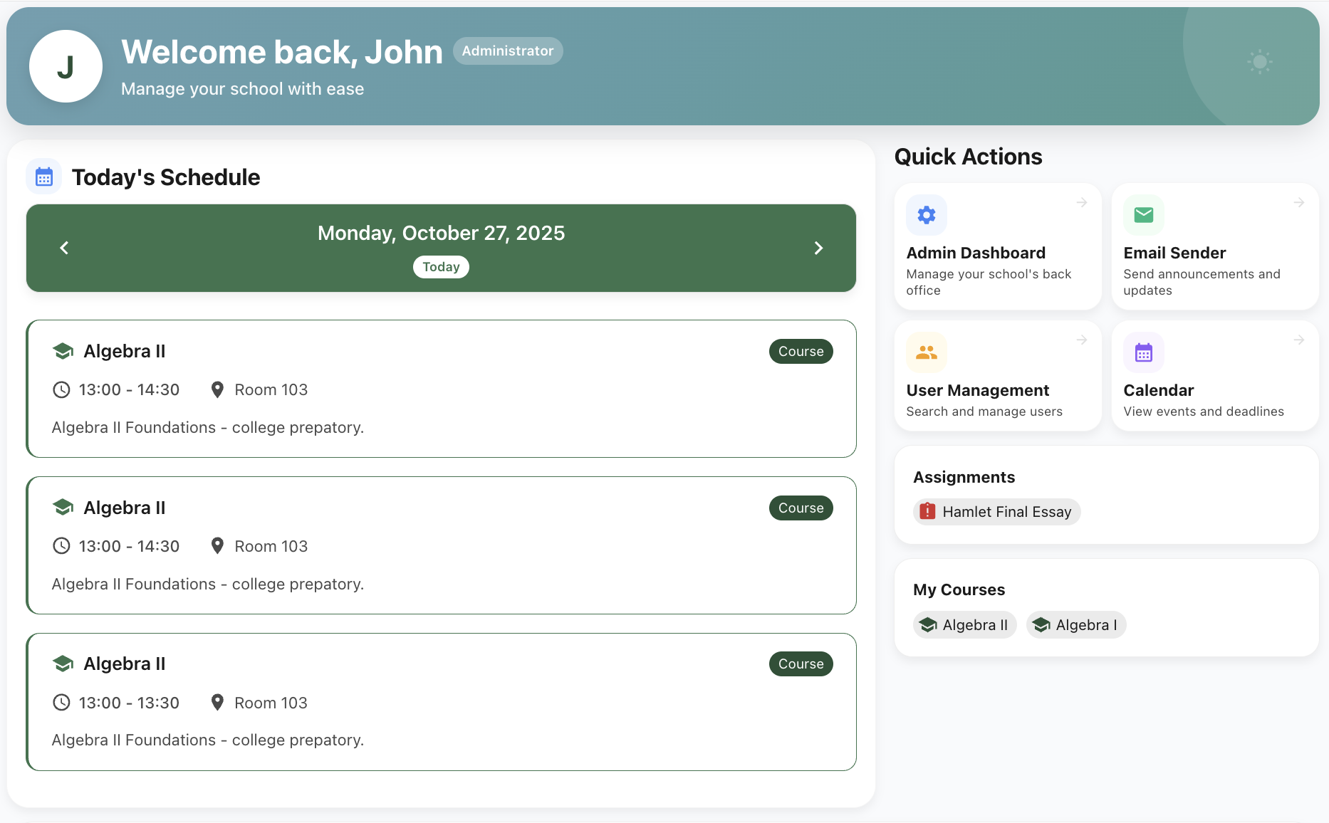 Mobile dashboard view